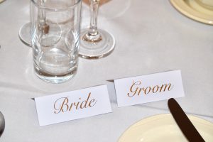 Bride and Groom Gold Foil Place Names